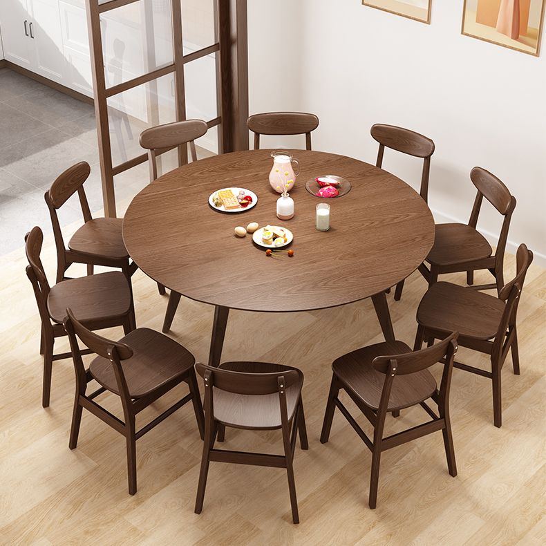Extendable Round Dining Table for Restaurant Modern Rubber Wood Table with 4 Legs Clearhalo ' dining_table' 'Dining Tables & Seating' 'Dining Tables' 'furn' 'furn_dining_table' 'Furniture' 'furniture_dining_table' 'Kitchen & Dining Furniture' 'kitchen&dining_furn' 'kitchen' 'kitchen_dining_table' 1200x1200_8386c512-8fa8-432d-9330-0d0739539a63