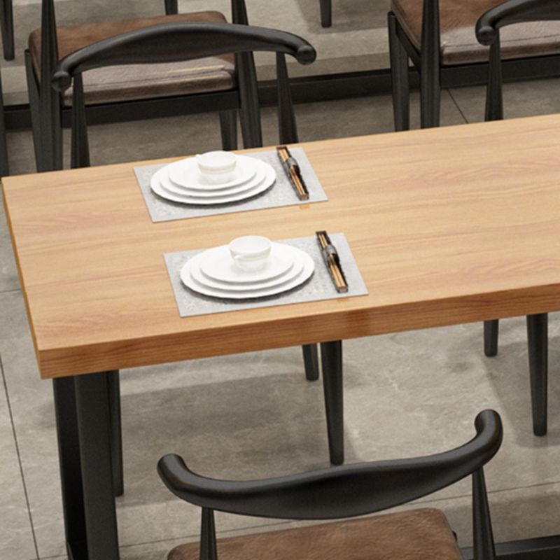 Industrial Dining Set 1/5 Pcs Solid Wood Top Dining Table and Armless Chairs Clearhalo 'Dining Room Sets' 'Dining Tables & Seating' 'dining_room_set' 'furn' 'furn_dining_room_set' 'Furniture' 'Kitchen & Dining Furniture' 1200x1200_83873f37-79cb-48ba-81ac-0e6d342cb345