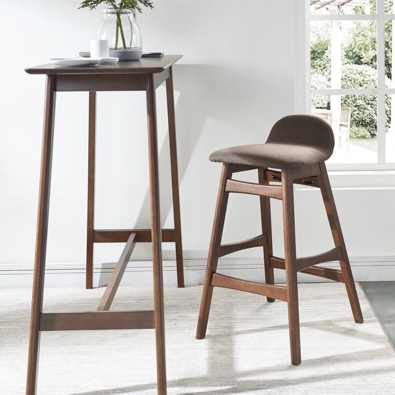 Solid Wood Bar Dining Table Contemporary Bar Table with Brown Base Clearhalo 'Bar Furniture' 'Bar Tables' 'bar_tables' 'Furniture' 'furniture_bar_tables' 'Kitchen & Dining Furniture' 1200x1200_83878965-792d-4bb9-95c8-522c57d62f6b