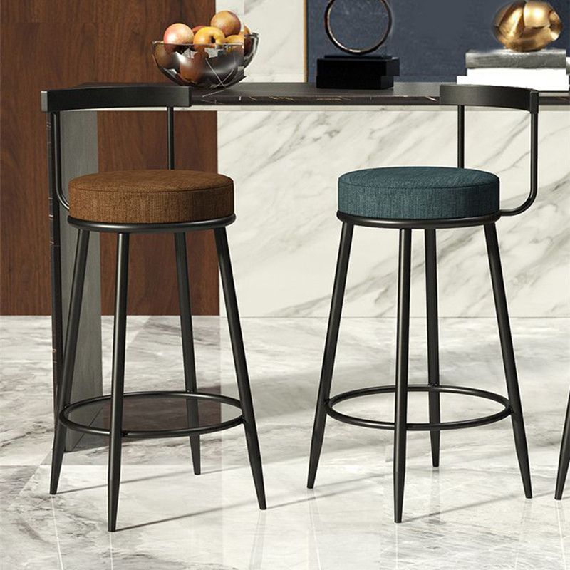 Modern Upholstered Barstool Metal 4 Legs Armless Bar Stool for Indoor(Set of 4) Clearhalo 'Bar Furniture' 'Bar Stools' 'bar_stools' 'furn' 'furn_bar_stools' 'furniture_bar_stools' 'Kitchen & Dining Furniture' 'kitchen&dining_furn' 'kitchen' 'kitchen_furn' Furniture' 1200x1200_8387fe20-cf49-4f55-8aac-df0addb1c33c