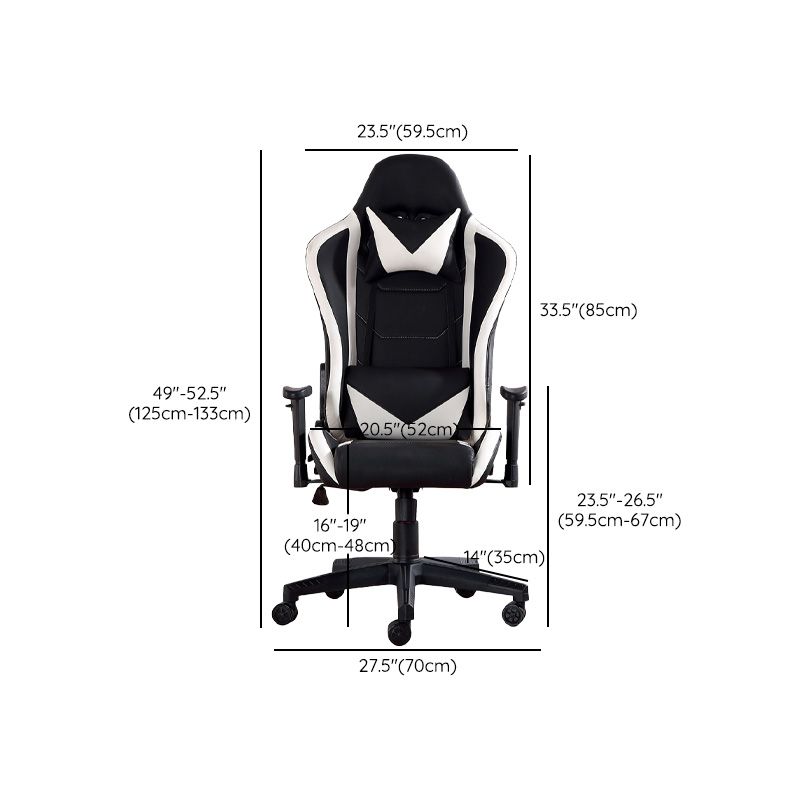Modern Office Chair Adjustable Seat Height Faux Leather Desk Chair with Wheels Clearhalo 'furn' 'furn_office_chair' 'Furniture' 'Office Chairs' 'Office Furniture' 'office_chair' 1200x1200_838849a9-57e4-4424-af30-15f59919542f