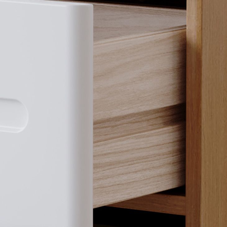 2 Schubladen zeitgenössischer Nachttisch fester Holz Nachttisch, 18,1 "groß