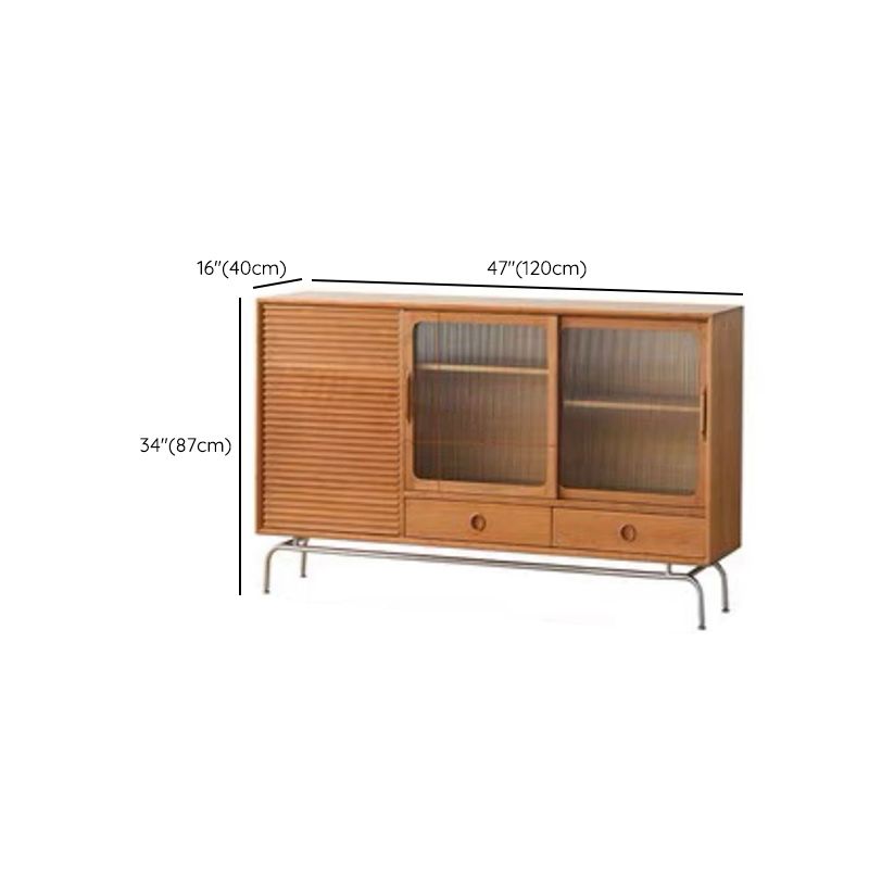 Moderno moderno mobile sideboard server in legno solido marrone con 2-disegno