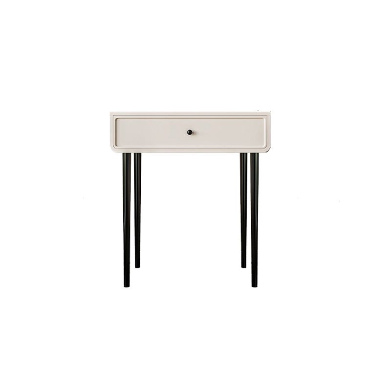 Vanity di trucco da tavolo in legno bianco bianco contemporaneo con cassetti