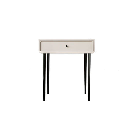 Vanity di trucco da tavolo in legno bianco bianco contemporaneo con cassetti
