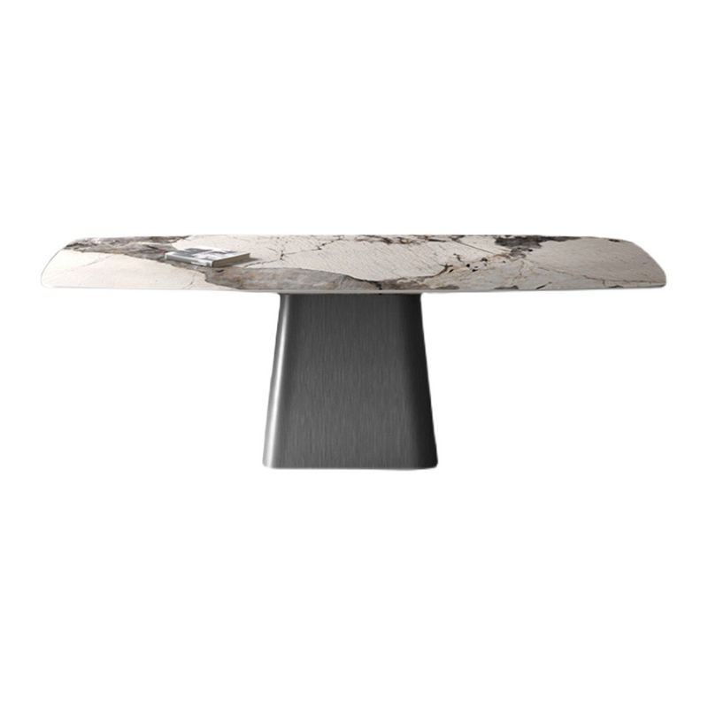 Modern Dining Table Stone Top Table with Stainless Steel Pedestal Base Clearhalo ' dining_table' 'Dining Tables & Seating' 'Dining Tables' 'furn' 'furn_dining_table' 'Furniture' 'furniture_dining_table' 'Kitchen & Dining Furniture' 'kitchen&dining_furn' 'kitchen' 'kitchen_dining_table' 1200x1200_838c74aa-5c46-4591-a622-5b637fb8c3e3