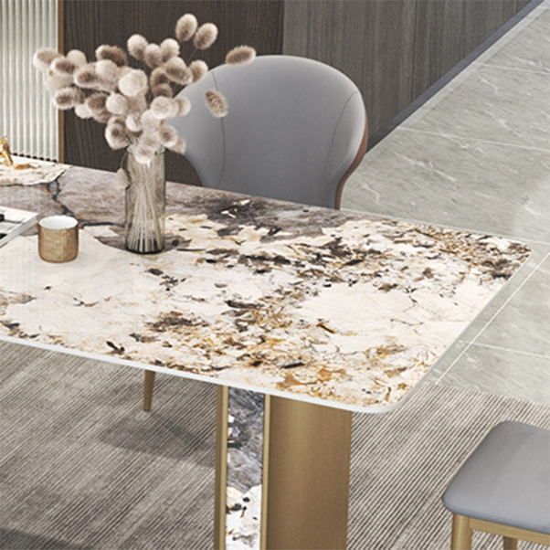 Luxury Sintered Stone Top Dining Set Rectangle 1/3/4/5/7 Pieces Dining Room Table Set