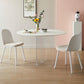 Modern Dining Set 1/3/4/5 Pcs Round Dining Table with Side Chairs in White Clearhalo 'Dining Room Sets' 'Dining Tables & Seating' 'dining_room_set' 'furn' 'furn_dining_room_set' 'Furniture' 'Kitchen & Dining Furniture' 1200x1200_838d21fc-f852-463f-9955-05ed24f7cce4