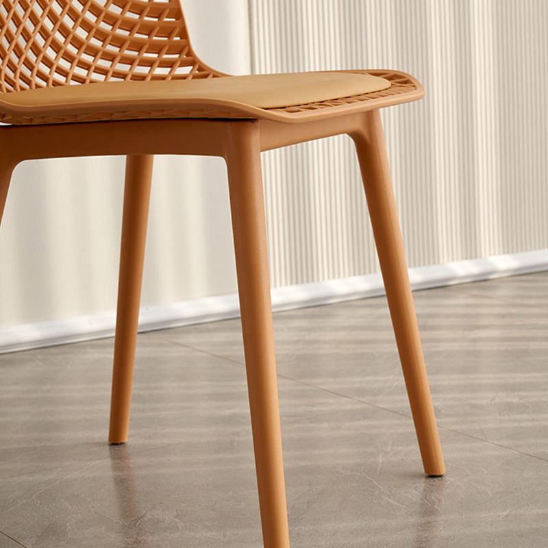 Modern Dining Chairs Armless Dining Chair with Plastic Legs for Kitchen