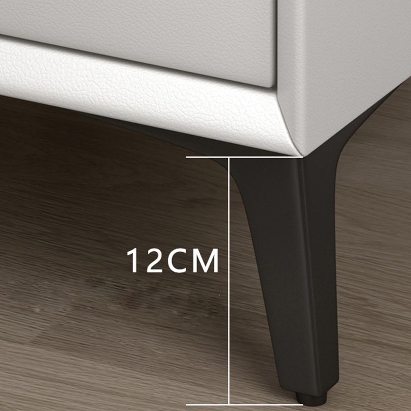 Comobilismo per letto contemporaneo in pelle con cabine da comodino con cassetti