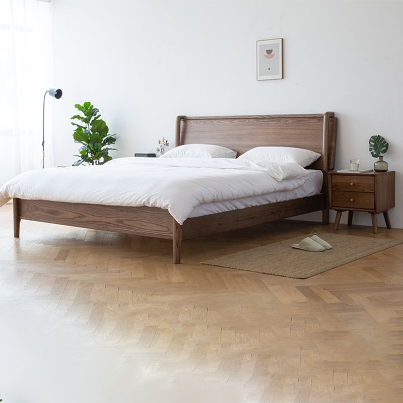 Mident secolo moderno a colori solidi letto in legno letto rettangolare