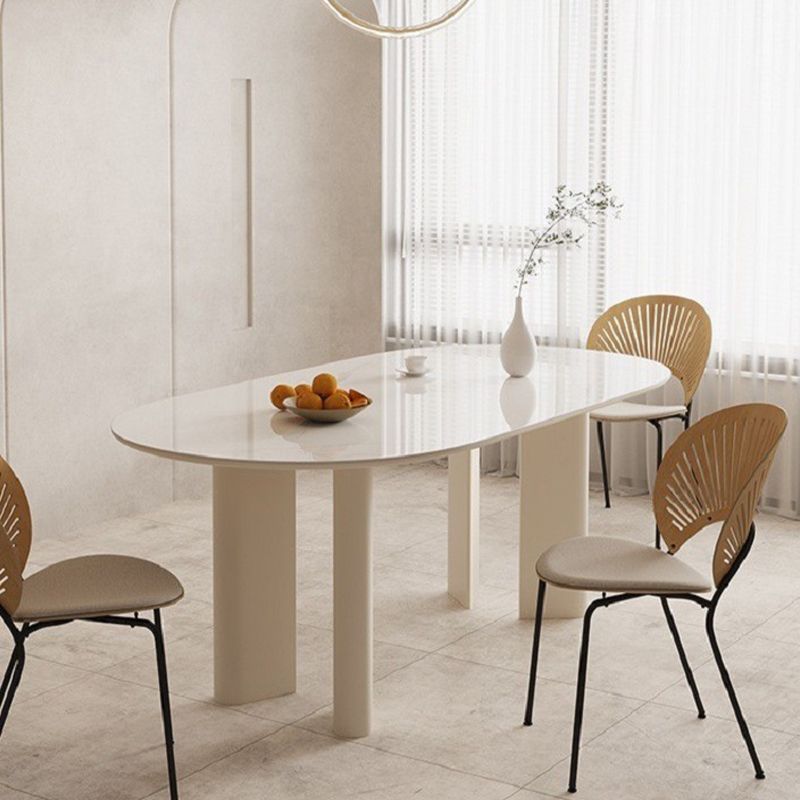 Modern Stone Dining Table with 4 Legs Dining Table for Dining Room Clearhalo 'Dining Tables & Seating' 'Dining Tables' 'dining_table' 'furn' 'furn_dining_table' 'Furniture' 'Kitchen & Dining Furniture' 1200x1200_838f162a-6954-4fff-a593-f5eb4831e564