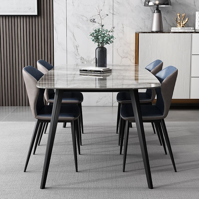 Simplicity Style Home Sintered Stone Dining Table Rectangle Shape Table with 4 Legs Base Clearhalo ' dining_table' 'Dining Tables & Seating' 'Dining Tables' 'furn' 'furn_dining_table' 'Furniture' 'furniture_dining_table' 'Kitchen & Dining Furniture' 'kitchen&dining_furn' 'kitchen' 'kitchen_dining_table' 1200x1200_8390bc89-5c1f-4fa8-a54e-3a7d765a0c03