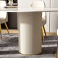 Oval Shape Luxury Kitchen Table Sintered Stone Fixed Desk for Dining Room