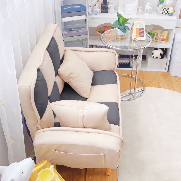 Convertible Leather Sofa Living Room Rolled Arm Loveseat with Pillows