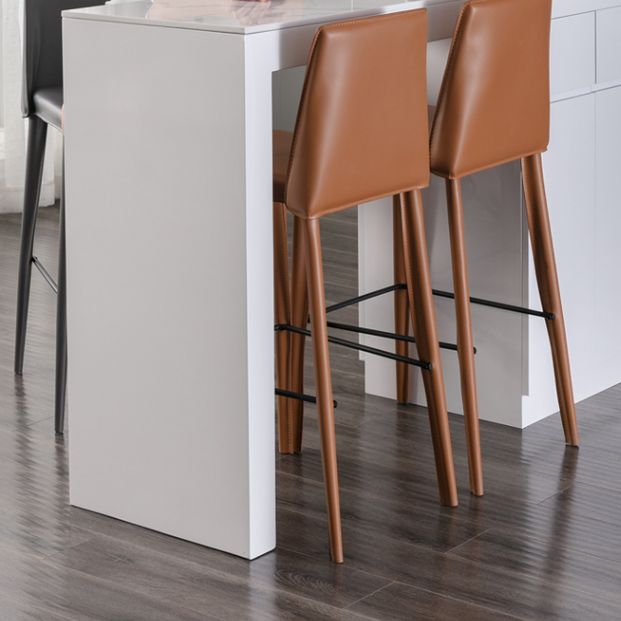 Contemporary Leather Bar Stool Low Back Counter Bar Stool with Metal Legs for Home Clearhalo 'Bar Furniture' 'Bar Stools' 'bar_stools' 'furn' 'furn_bar_stools' 'Furniture' 'Kitchen & Dining Furniture' 1200x1200_83958e06-0c74-47b8-9ffe-2f6948ab769d