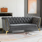 Sofa de couleur unie scandinave 28,74 "Wired Wood Frame Tuxedo bras SOFA