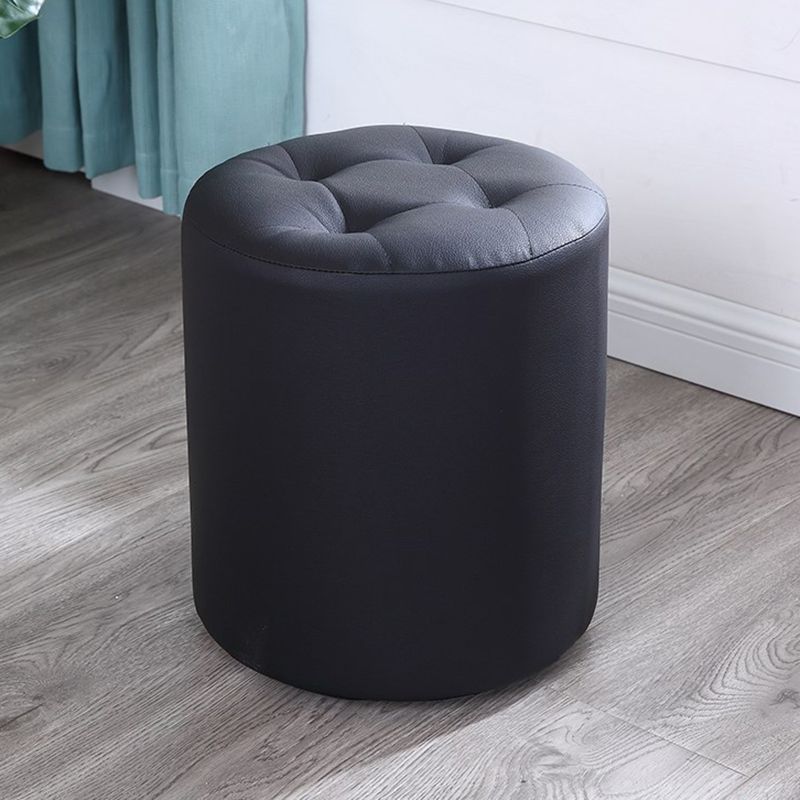 Modern Cylinder Shape Boucle Pouf Plain PU Leather Tufted Ottoman Footrest Clearhalo 'furn' 'furn_ottomans_poufs' 'Furniture' 'Living Room Furniture' 'Ottomans & Poufs' 'ottomans_poufs' 1200x1200_83980520-9c4a-478c-bb2b-ee942be57835