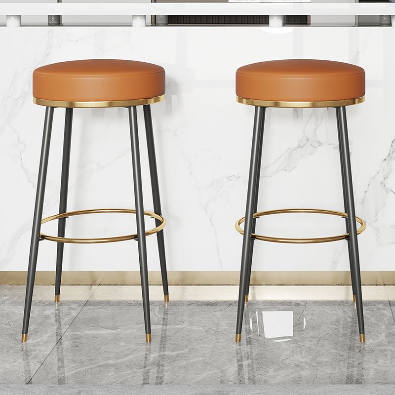 Glam Style Bar Stool Backless Leather Counter Stool for Bristol