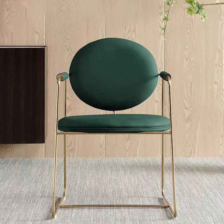 Faux Leathe Dining Chairs Upholstered Arm Chairs with Metal Base Clearhalo 'Dining Chairs' 'Dining Tables & Seating' 'dining_chair' 'furn' 'furn_dining_chair' 'Furniture' 'Kitchen & Dining Furniture' 1200x1200_8398e192-b1a0-4374-acf9-ba4ebd2525ed