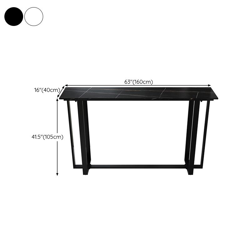 Sintered Stone Bar Table Black and Metal Base Bar Table for Kitchen Living Room Clearhalo 'Bar Furniture' 'Bar Tables' 'bar_tables' 'furn' 'furn_bar_tables' 'Furniture' 'Kitchen & Dining Furniture' 1200x1200_8398fb3e-d445-438b-8f94-9c3735fe993c