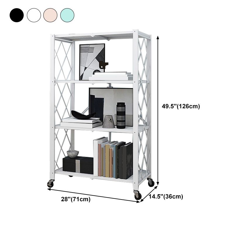 Steel Bookcase, 14.5" W, Geometric 3/4/5-Shelf Stackable Bookshelf Shelves