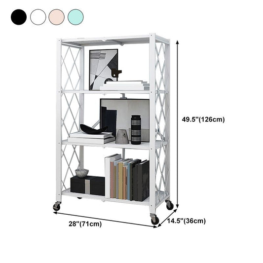 Steel Bookcase, 14.5" W, Geometric 3/4/5-Shelf Stackable Bookshelf Shelves