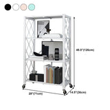 Steel Bookcase, 14.5" W, Geometric 3/4/5-Shelf Stackable Bookshelf Shelves