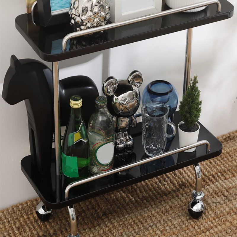 Rechthoekige bijzettafel met wielbasis Midden-eeuwse moderne stijl met opbergplank