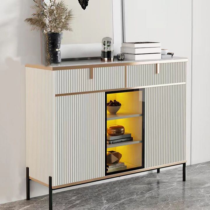 Sideboard Steintüren im Glam -Stil Seitenbrett mit Schränken und Schubladen