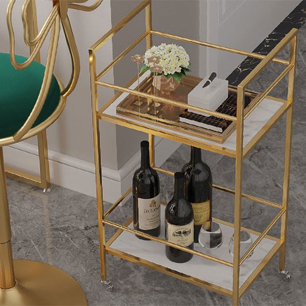 Glam Gold Iron Bar Table White Specialty Top 41.3"H Bistro Table with Storage Clearhalo 'Bar Furniture' 'Bar Tables' 'bar_tables' 'furn' 'furn_bar_tables' 'Furniture' 'furniture_bar_tables' 'Kitchen & Dining Furniture' 1200x1200_839c464a-bdc2-4170-81e4-6947ccdb9d6c