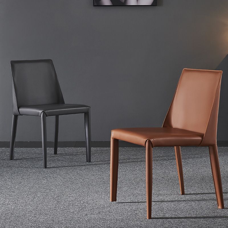 インダストリアルフェイクレザーダイニングチェア屋内外屋の腕のない椅子