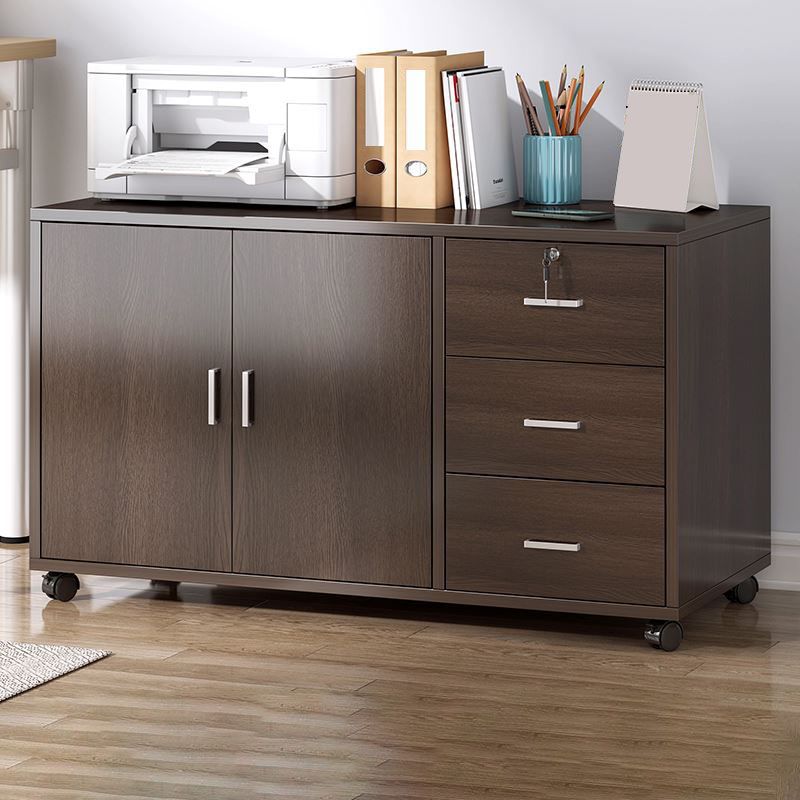 Traditional Cabinet Wood Drawers Storage Shelves Filing Cabinet with Wheels Clearhalo 'Filing Cabinets' 'filling_cabinets' 'furn' 'furn_filling_cabinets' 'Furniture' 'Office Furniture' 1200x1200_839cad60-bdd3-4030-8ae0-50c3caa986ac