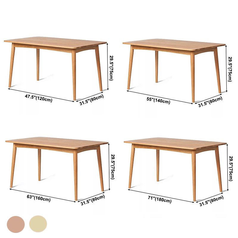 Rectangle White Oak Solid Wood Table Modern Dining Table with 4 Legs for Restaurant Clearhalo ' dining_table' 'Dining Tables & Seating' 'Dining Tables' 'furn' 'furn_dining_table' 'Furniture' 'furniture_dining_table' 'Kitchen & Dining Furniture' 'kitchen&dining_furn' 'kitchen' 'kitchen_dining_table' 1200x1200_839dfdfd-d54c-4be3-9ee9-ab0879b1f65d