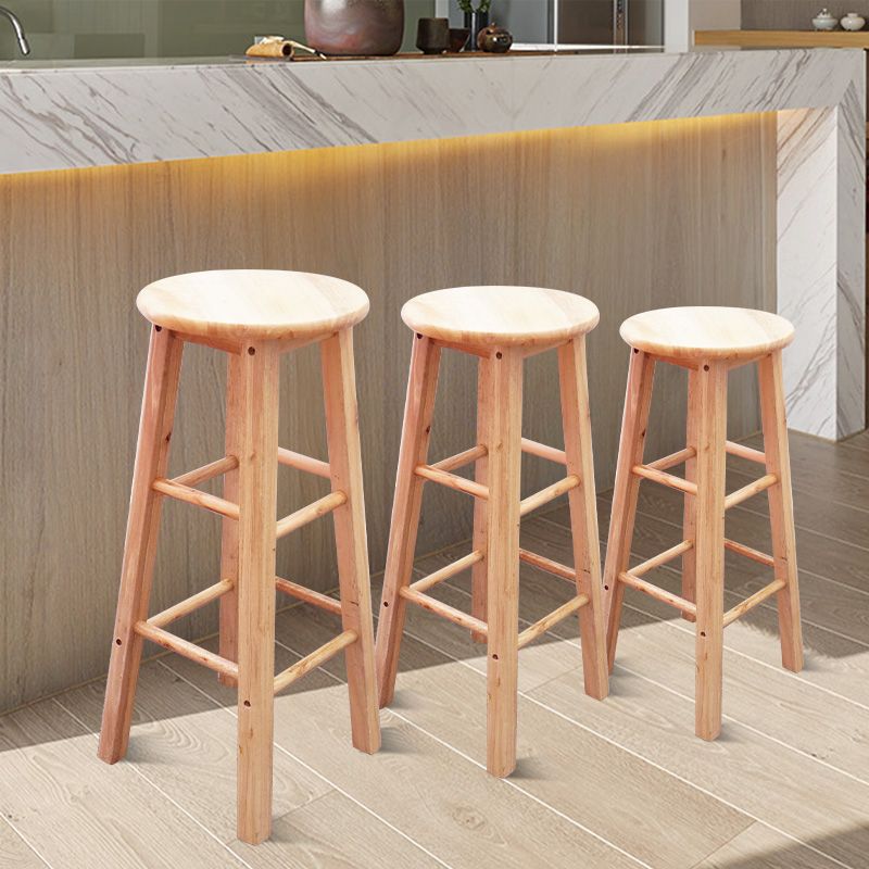 Modern Armless Wooden Counter Stool Oak Wood High Stool with 4 Legs Clearhalo 'Bar Furniture' 'Bar Stools' 'bar_stools' 'furn' 'furn_bar_stools' 'Furniture' 'Kitchen & Dining Furniture' 1200x1200_83a15853-0ce2-42c9-8ed3-8993b72d9172