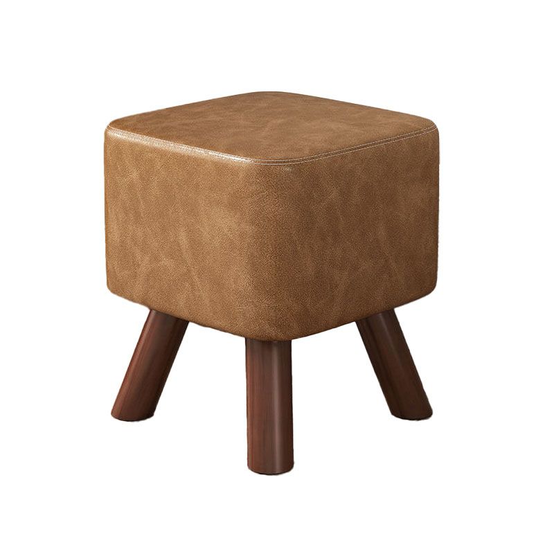 Faux Leather Standard Square / Round Pure Color Standard for Drawing Room Clearhalo 'furn' 'furn_ottomans_poufs' 'Furniture' 'Living Room Furniture' 'Ottomans & Poufs' 'ottomans_poufs' 1200x1200_83a17a2a-e00a-4488-9e6b-6a22385a3a46