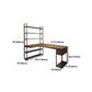 Industrial L-Shape Computer Desk Office Pedestal Writing Desk with Bookshelf