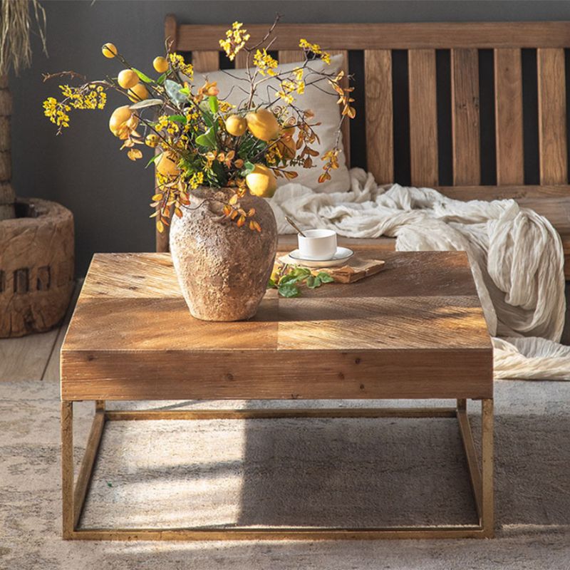 Distressed Wood & Iron Coffee Table French Country Style 1 Single Cocktail Table Clearhalo 'Coffee & Accent Tables' 'Coffee Tables' 'coffee_tables' 'furn' 'furn_coffee_tables' 'Furniture' 'Living Room Furniture' 1200x1200_83a1f799-eb45-4341-838c-9d1564a2b949