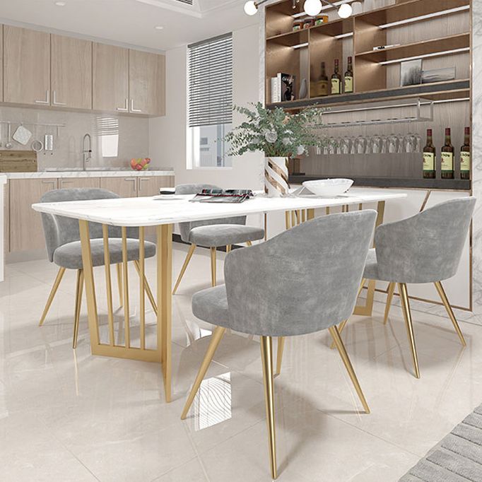 Glam Style 1/4/5 Pieces Dining Set White-gold Table Kitchen Set for Living Room Clearhalo 'Dining Room Sets' 'Dining Tables & Seating' 'dining_room_set' 'furn' 'furn_dining_room_set' 'Furniture' 'furniture_dining_room_set' 'Kitchen & Dining Furniture' 'kitchen&dining_furn' 'kitchen' 1200x1200_83a33eb1-46a0-493c-9c52-5fb3055b5dcd