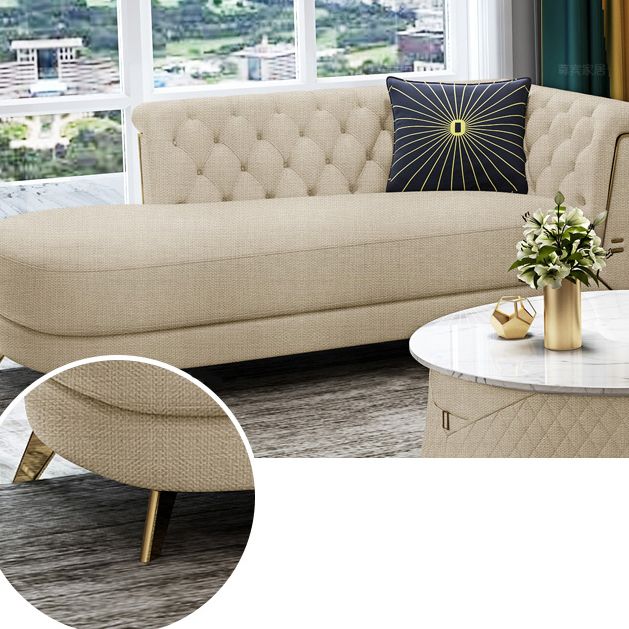 Chaise longue moderna imbottita con braccioli arrotolati