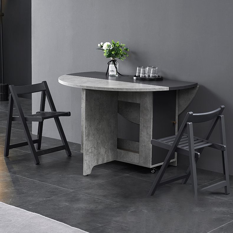 Foldable Artificial Wooden Top Table Extendable Round Table with Trestle Base Clearhalo ' dining_table' 'Dining Tables & Seating' 'Dining Tables' 'furn' 'furn_dining_table' 'Furniture' 'furniture_dining_table' 'Kitchen & Dining Furniture' 'kitchen&dining_furn' 'kitchen' 'kitchen_dining_table' 1200x1200_83a45aee-8278-4c71-9bc7-3a62fd34974f