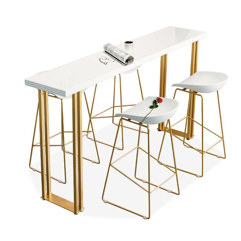 Glam Bar Table Set 1/2/3/5 Pieces Rectangle Bar Table with High Metal Stools Clearhalo 'Bar Furniture' 'furn' 'furn_home_bar_bar_sets' 'Furniture' 'Home Bars & Bar Sets' 'home_bar_bar_sets' 'Kitchen & Dining Furniture' 1200x1200_83a62c87-f1e3-4f70-9551-b18db3cc5163