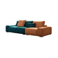 Modern Style Suede Sofa Standard Square Arm Sofa with Pillows