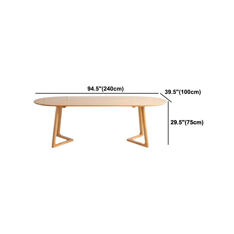 Modern Oval Pine Wood Dining Table Wood Base Home Dining Table Clearhalo 'Dining Tables & Seating' 'Dining Tables' 'dining_table' 'furn' 'furn_dining_table' 'Furniture' 'Kitchen & Dining Furniture' 1200x1200_83a7ab2f-e541-483a-af53-2e1735fdf2ab