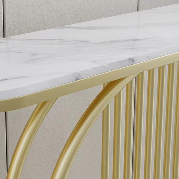 Tavolino console di accento console a metà luna tavolo di divano console in pietra