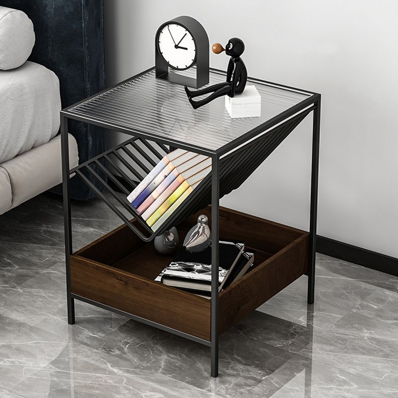 Establecimiento de vidrio de almacenamiento abierto de 23 pulgadas H con las piernas con piernas