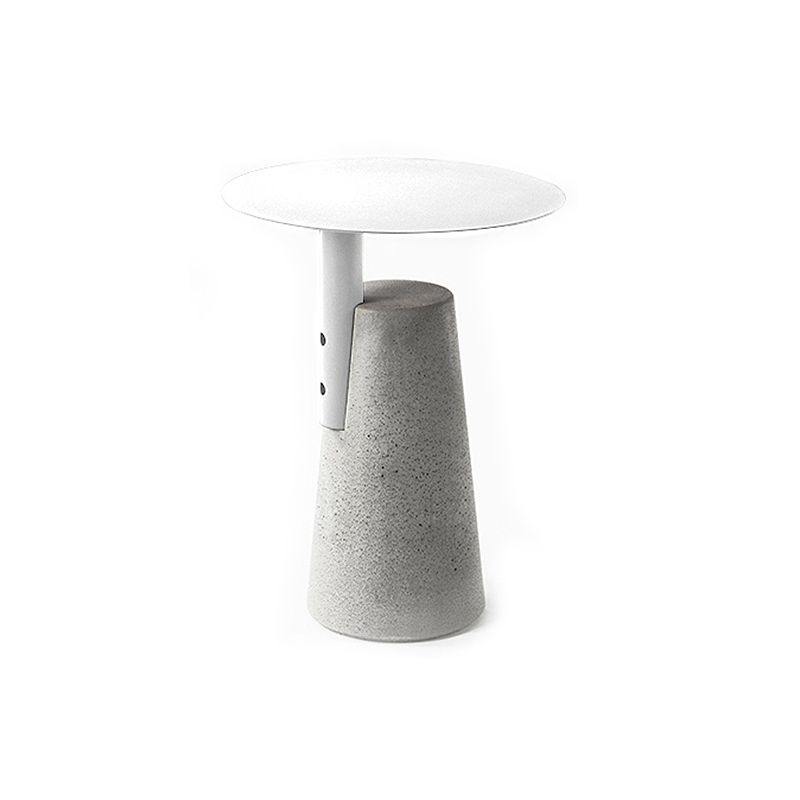 Round 1 Single Coffee Table Metal Cocktail Table with Cement Pedestal