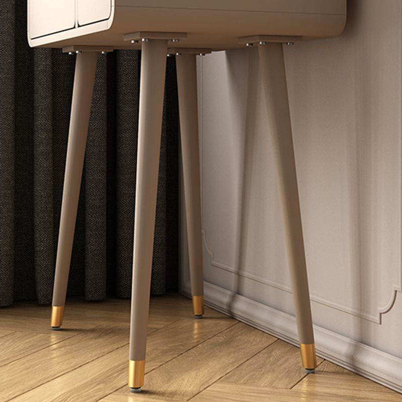 Contemporary Wooden Vanity Set with Stool for Living Room - 31.5" High