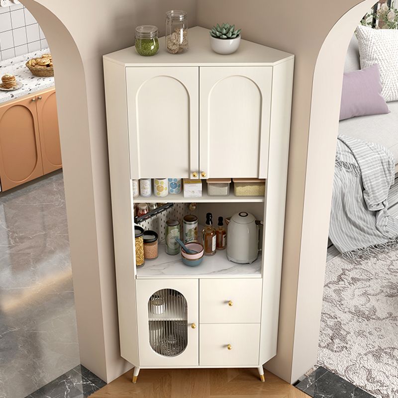 Contemporary Dining Hutch Glass Doors Faux Wood Storage Cabinet for Living Room Clearhalo 'Display & China Cabinets' 'display_china_cabinets' 'furn' 'furn_display_china_cabinets' 'Furniture' 'Kitchen & Dining Furniture' 1200x1200_83aa8a3b-3645-4016-868d-3e75a2e94698