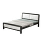 Modern Iron Wire-Grid Bed Frame 36.6" H Black & White Panel Bed with Headboard Clearhalo 'Bedroom Furniture' 'Beds' 'furn' 'furn_beds' 'Furniture' 1200x1200_83ab4dda-7af4-4b63-9ca2-aa07ddaffa1c